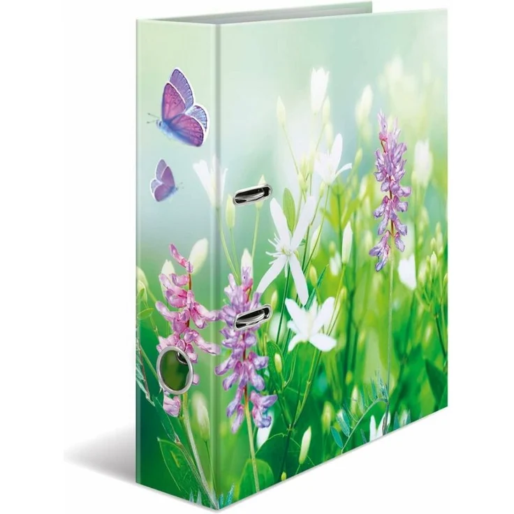 HERMA Aktenordner Wild Flowers Motivordner 7,0 cm DIN A4, Frühlingsblumen, Kirschblüten, Purpursinn, blaue Blumen, Wildblumen