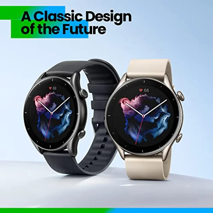 Amazfit Smartwatch GTR 3 46mm mit Gesundheitsüberwachung, SpO2, Schlaf, Stress, Zyklusüberwachung, SportuhrGPS Sportuhr mit 150+ Sportmodi, 21 Tage Akku, Alexa für Herren Damen, AMOLED Always-on-Display – Bild 2