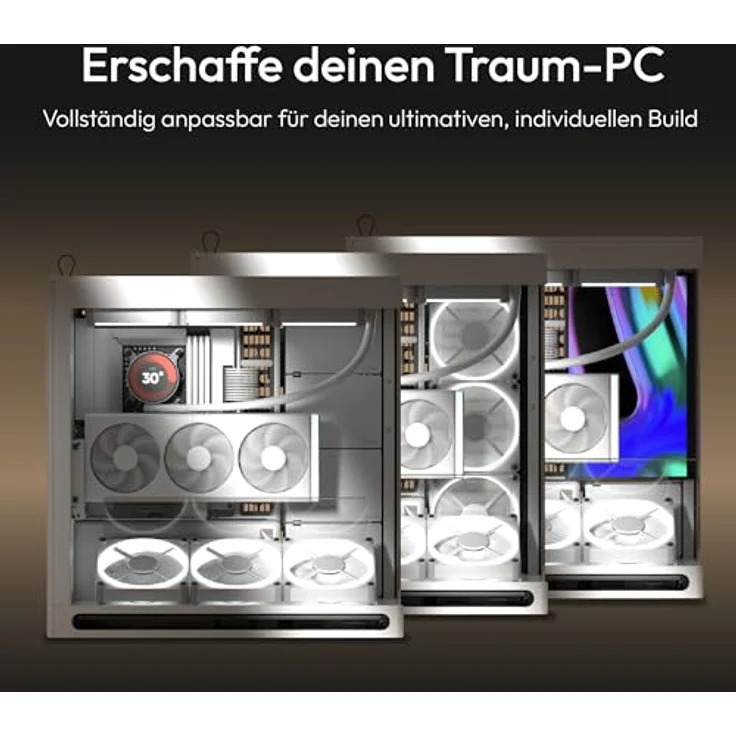 HAVN HS 420 VGPU PC-Gehäuse, Midi-Tower, E-ATX, Tempered Glass, PCIe 5.0 Riser Kabel - Weiß – Bild 5