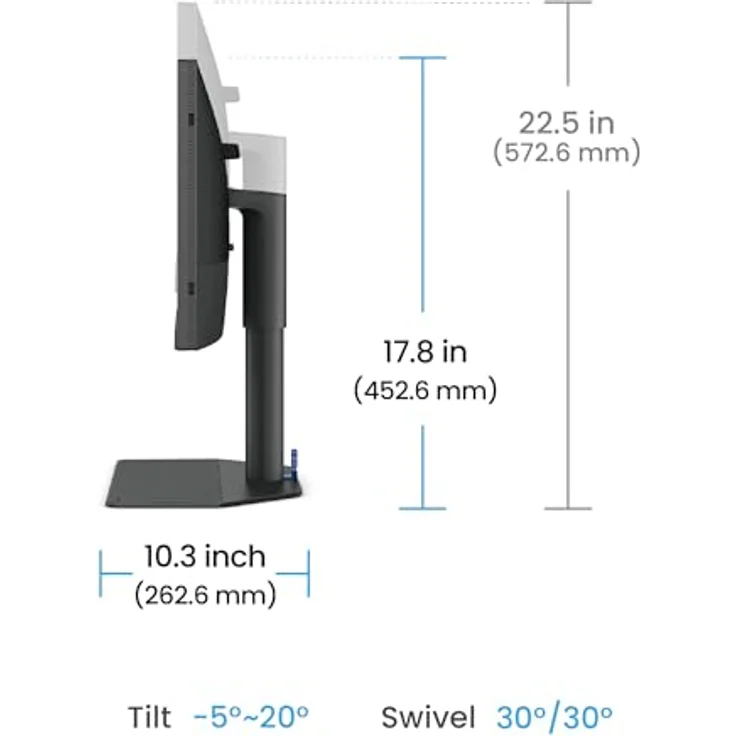 BenQ SW242Q 24-Zoll 2K Monitor für Bildbearbeitung, MacBook/Windows-kompatibel, 99% Adobe RGB, 98% P3, Hardware-Kalibrierung, 90W USB-C, TÜV Anti-Reflexionszertifikat, 16-bit 3D LUT, HDR10 - Schwarz – Bild 5