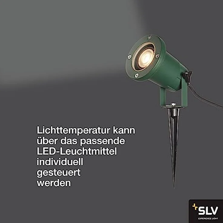 SLV NAUTILUS XL | Außenlampe für die Beleuchtung von Garten, Terrasse, Pflanzen, Wegen, Teich, Aussen-Leuchte, Außen-Strahler | IP65, GU10, 1,5 m Kabel, grün – Bild 3