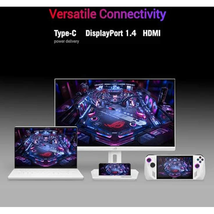 ASUS ROG Strix XG27ACS-W - 27 Zoll WQHD Gaming Monitor - 180 Hz, 1ms GtG, G-Sync, FreeSync, ELMB, DisplayHDR 400 - Weiß – Bild 4