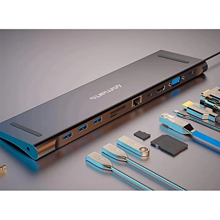 4smarts 11in1 Hub 456358, USB-Hub mit DeX-Funktion, 3x USB-A 3.0, 1x USB-C 100 W, 2x Kartenleser, HDMI 4K 30 Hz – Bild 4