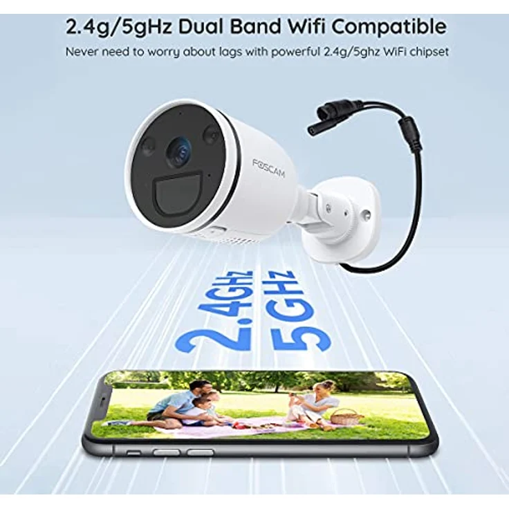 Foscam 2K/4MP Überwachungskamera Aussen mit Spotlight, WLAN WIFI IP Kamera, Farbige Nachtsicht, 2-Wege-Audio, PIR-Erkennung, IP66 Wasserdicht - Schwarz – Bild 4