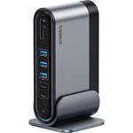 Baseus Docking Station USB C 3 Monitore 4K@60Hz [17 in 1] Gigabit Ethernet für HP/Lenovo/Dell/MacBook/Surface Laptop