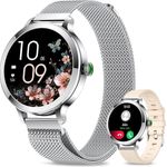 Efolen Damen's Wasserdichte Smartwatch (1,1 Zoll, Android/iOS) - AMOLED Display, 110+ Sportmodi, Pulsuhr SpO2, Menstruationszyklus, rose Gold
