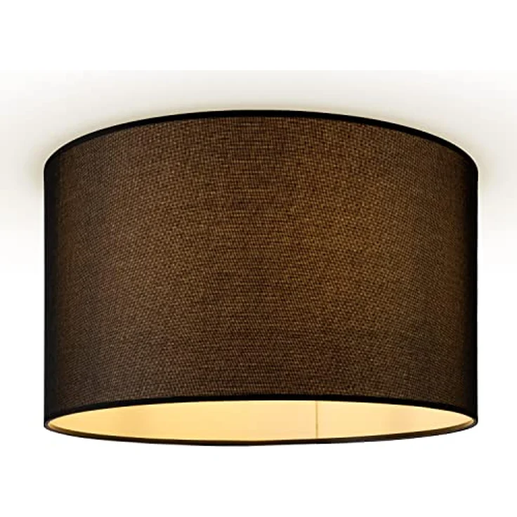 Paco Home Deckenleuchte Stoff Modern Rund E27 Uni, Weiß/Schwarz – Bild 2