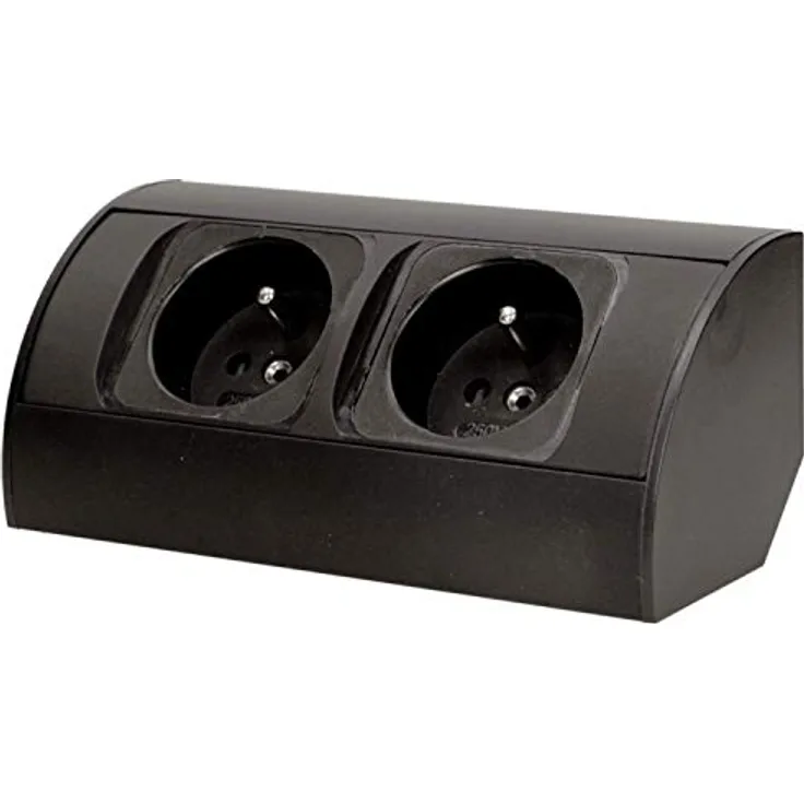 MGA Steckdosenleiste Orno AE-1303/G Ecksteckdose 2 Fach, Ideal für Küche, Büro und Arbeitsplatte 45° Aufbau-Montage (2x)