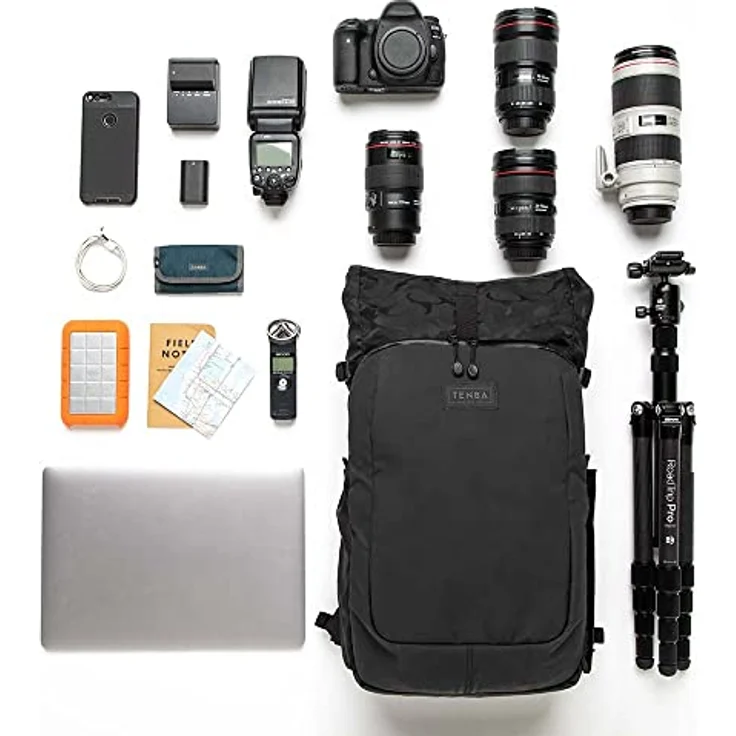 Tenba Fulton v2, Fotorucksack 16L aus Segeltuch in Schwarz/Schwarz Camo für Fotografen und Multimedia-Entwickler – Bild 2