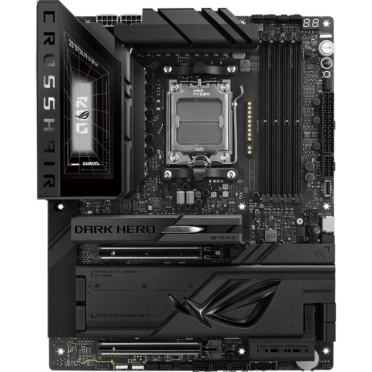 ASUS ROG CROSSHAIR X870E DARK HERO, ATX Gaming Mainboard mit AMD AM5 Sockel, 20+2+2 Power Stages, DDR5, Wi-Fi 7, 10Gb Ethernet, schwarz – Bild 1