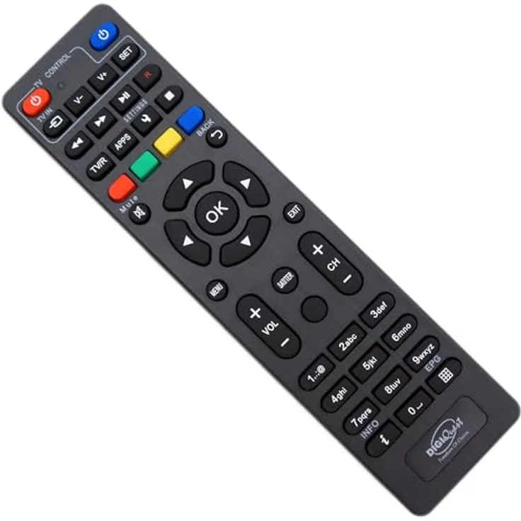 HTS e-com Fernbedienung TLC136, Universal 2-in-1 mit Programmierfunktion für DigiQuest Q60, Q80, Q90
