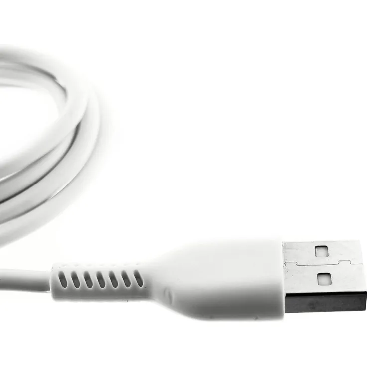 HEITECH Ladekabel USB A auf USB C, 2 m, weiß, robuste Bauweise, schnelle Datenübertragung