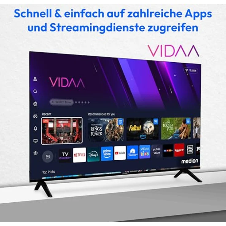 MEDION MD 855301, 55 Zoll Ultra HD Smart TV mit 4K, HDR10, VIDAA Store und Streaming-Diensten – Bild 3