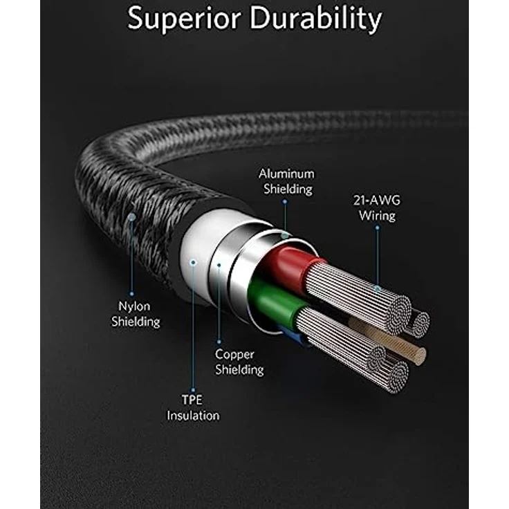 Anker USB C auf Lightning Kabel, New Nylon USB-C auf Lightning Ladekabel, 1 Meter lang, MFi-Zertifiziert, für iPhone SE/11 Pro/X/XS/XR / 8 Plus/AirPods Pro, Unterstützt Power Delivery - Preisvergleich – Bild 6