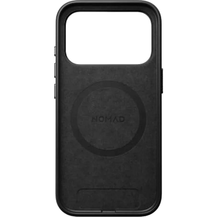 Nomad Traditional Leather Case, Lederhülle aus Vollnarbenleder für iPhone 18 Pro/17 Pro, Schwarz, MagSafe- und Qi2-kompatibel, mit Kamera-Schutzring und eloxierten Aluminiumtasten – Bild 4