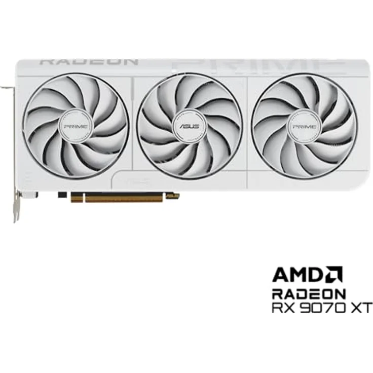 ASUS PRIME-RX9070XT-O16G-WHITE, Grafikkarte mit 16 GB GDDR6, 0dB-Technologie und Dual-BIOS, weiß – Bild 2