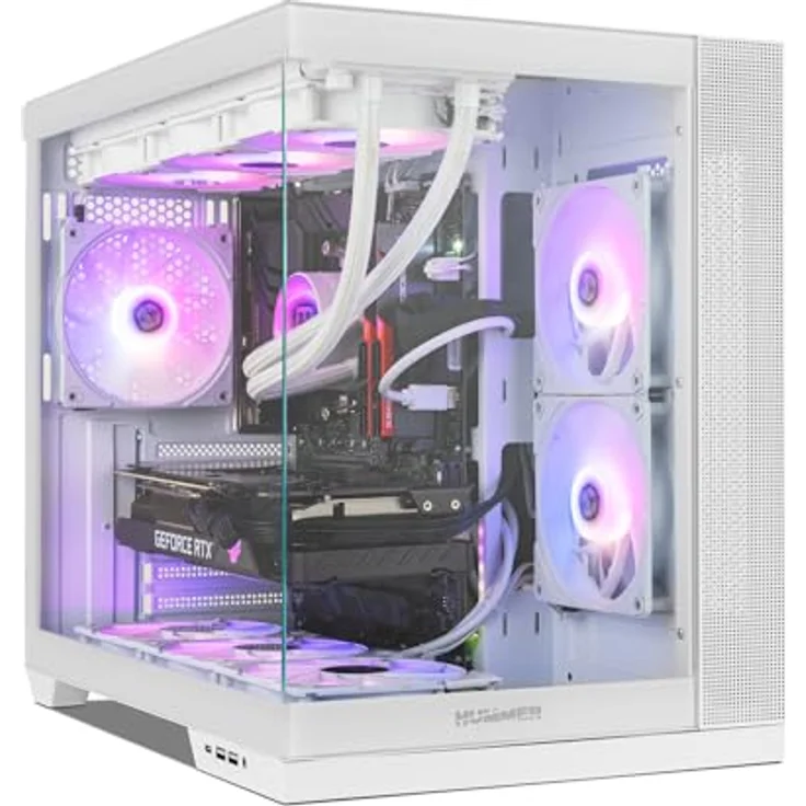 NOX XTREME PRODUCTS Hummer Astra NEO White - Semitower ATX | M-ATX | ITX, Panoramaglas ohne Rahmen, Platz für 9 Lüfter, Grafikkarten bis zu 400mm, USB-C und USB 3.0, Weiß – Bild 2