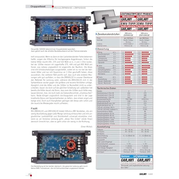 Hifonics ZXR1200/2E Audioverstärker, 1200 W maximale Leistung, kompakte Bauweise – Bild 8
