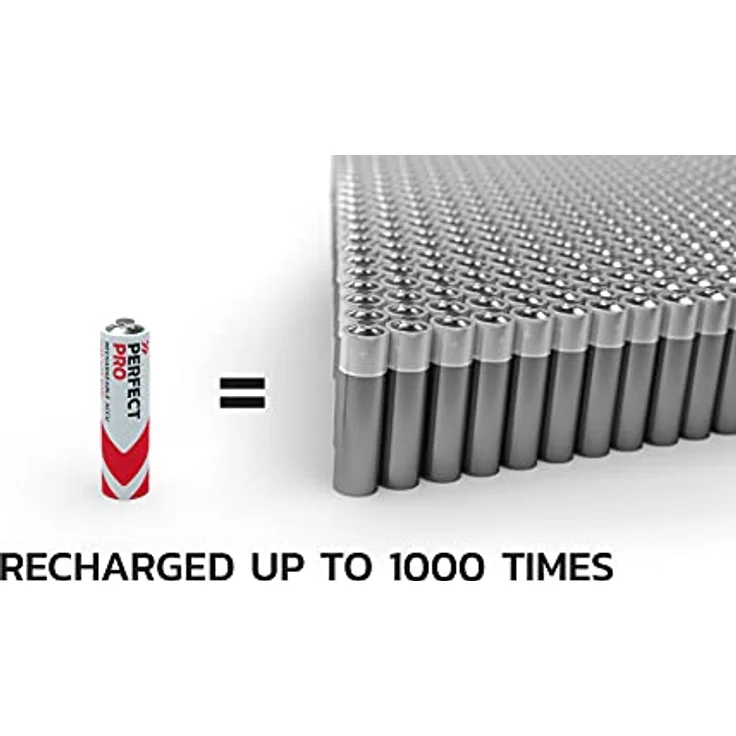 PerfectPro - Akku - 6 Stuck AA-Batterien NiMH - Wiederaufladbar und vorgeladen - 2500 mAh - 1,2 Volt - Lange lebensspanne - Ideal für Lautsprecher und Digitale Geräte – Bild 5