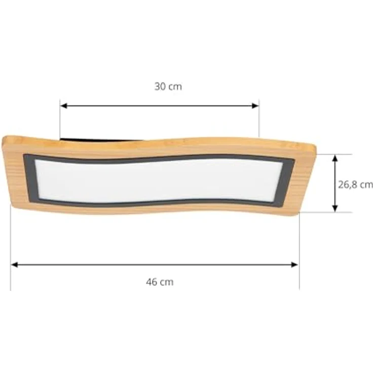 Lucande LED Deckenlampe dimmbar über Wandschalter, Deckenleuchte Holz 17W LED, warmweiß 3000K, Wohnzimmerlampe, Deckenleuchte Esszimmer in Natural Style – Bild 4