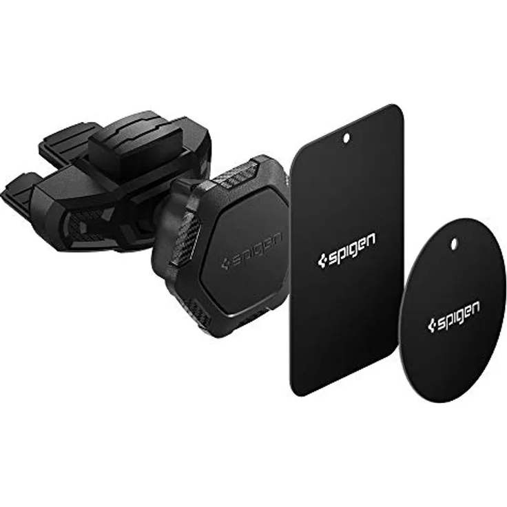 Spigen QS24, CD Slot Smartphone Halterung mit Neodym-Magnet, 360° drehbar, Schwarz