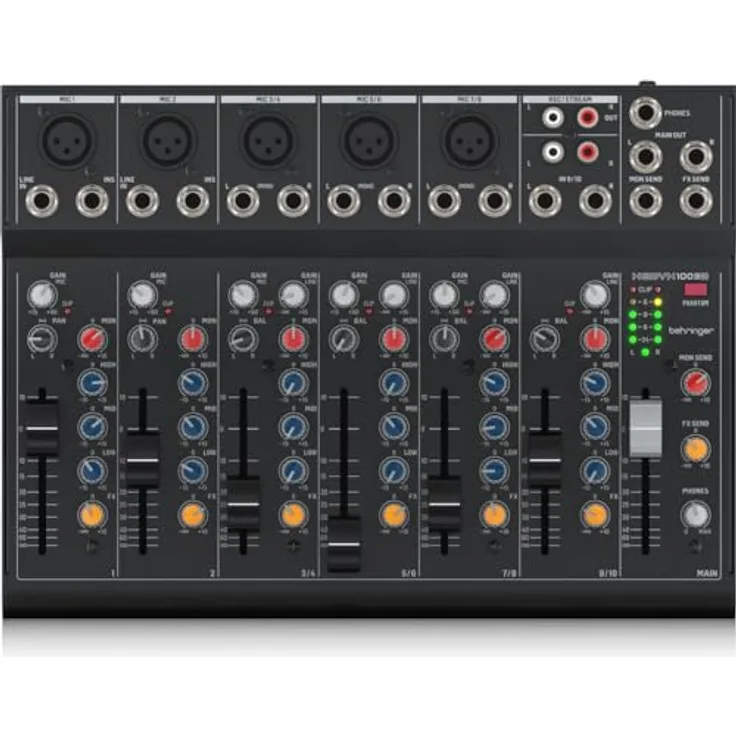 Behringer XENYX 1003B, Analogmischer mit 2 Mikrofonvorverstärkern, 3-Band-Equalizer und optionalem Batteriebetrieb