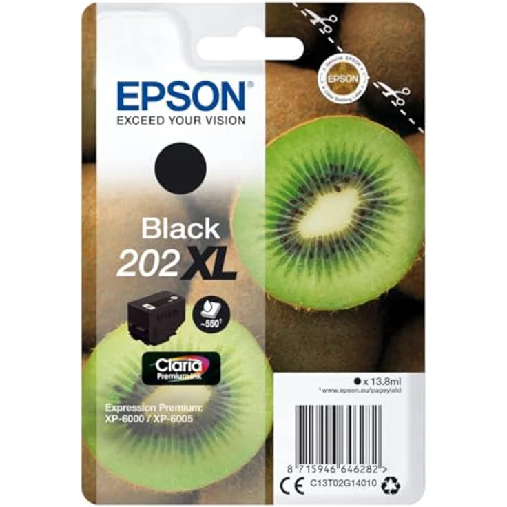 Epson Original 202XL Tinte Kiwi (XP-6000 XP-6005 XP-6100 XP-6105) schwarz – Bild 2