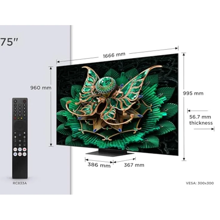 TCL 75C7K 75 Zoll QD-Mini LED Fernseher, 4K HDR Premium 3000, Smart Google TV mit 144Hz Motion Clarity Pro, Dolby Vision IQ & Atmos, CrystGlow HVA Panel, Audio von Bang & Olufsen, Game Master – Bild 2