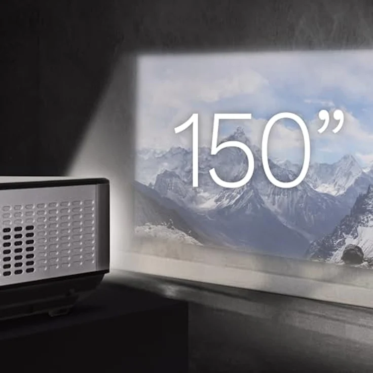 Krüger&Matz V-LED20 Beamer, Full HD+, 5000 lm Helligkeit, 1.4:1 Projektionsverhältnis, Grau – Bild 2