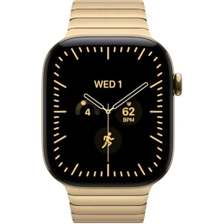 Apple Watch Link Bracelet Armband, 316L Edelstahl in Brillantgold mit Doppelfaltverschluss und einfachem Mechanismus zur Anpassung – Bild 3