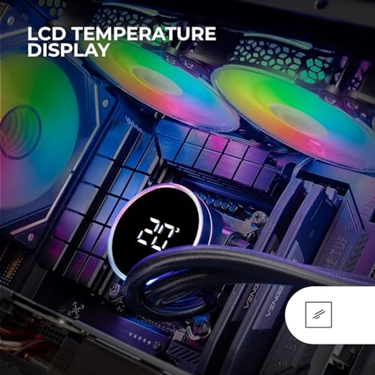 Mars Gaming ML-LCD360, CPU Wasserkühler mit ARGB-LCD-Display, 3x 120-mm-FDB-Lüftern, schwarz – Bild 4