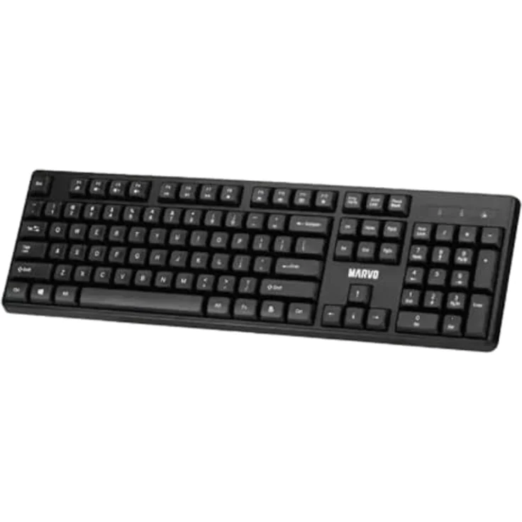 MARVO WS005-BK Kabelloses Tastatur und Maus Set, 2.4 GHz Verbindung, englisches QWERTY-Layout, Gaming & Büro, Membrantastatur, 1600 DPI Maus, Schwarz – Bild 5