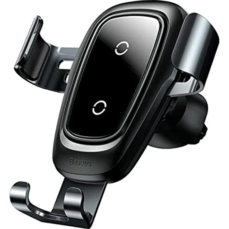 Baseus Metal Wireless Charger Gravity Car Mount, Einhandbedienung für Smartphones, schwarz – Bild 1