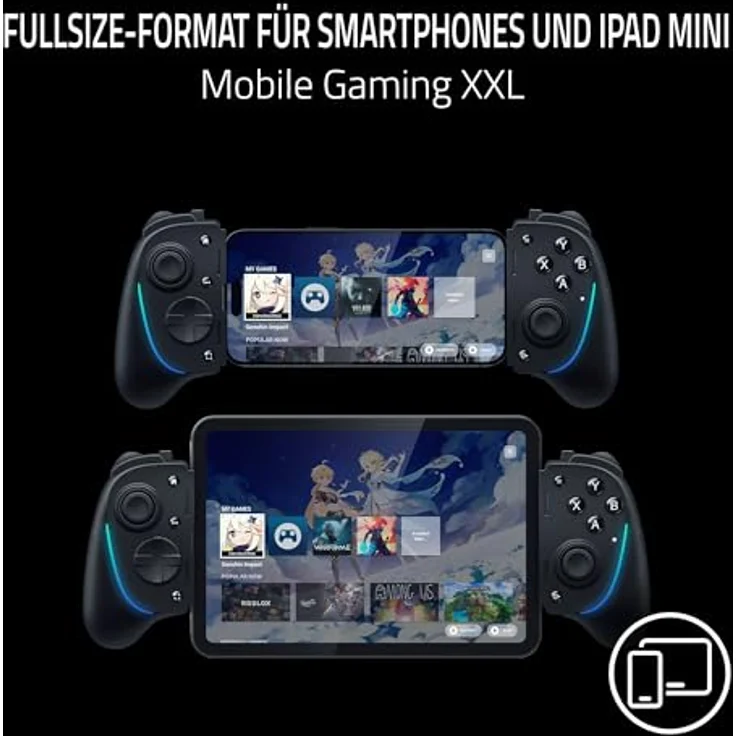 Razer Kishi Ultra - USB-C Gaming-Controller für iPhone und Android Smartphones & iPad Mini (Sensa HD Haptik, RGB, Passthrough Charging, Mecha-Tactile Buttons und D-Pad, Mobiles Spielen) Schwarz – Bild 2