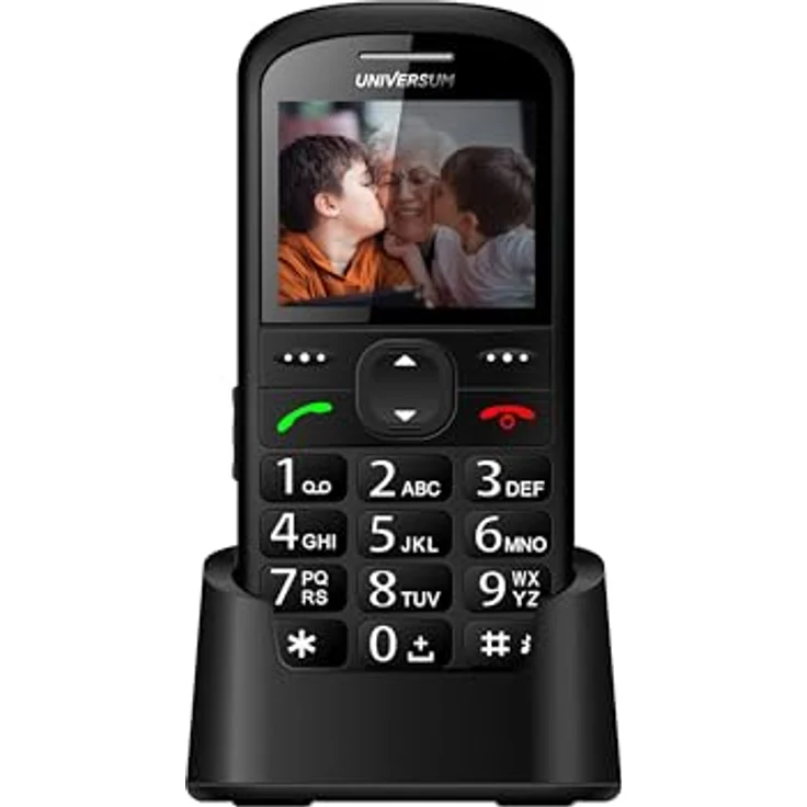 UNIVERSUM W60-C Seniorenhandy, 2G Handy mit großen Tasten, 2,2 Zoll Display, Notruftaste, Ladestation, 900mAh Akku, FM-Radio, Bluetooth, schwarz – Bild 3