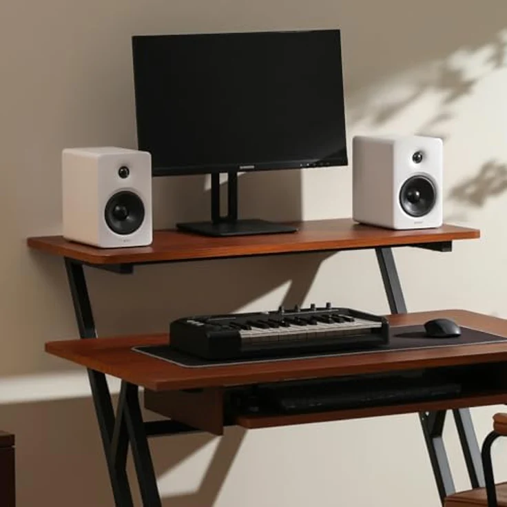 Edifier M90 Regal-Lautsprecher, 100 W RMS Aktivlautsprecher mit Hi-Res-Audio, LDAC, Bluetooth 6.0, HDMI eARC/optischer/USB-C/AUX-Eingang, SUB Out - weiß – Bild 2