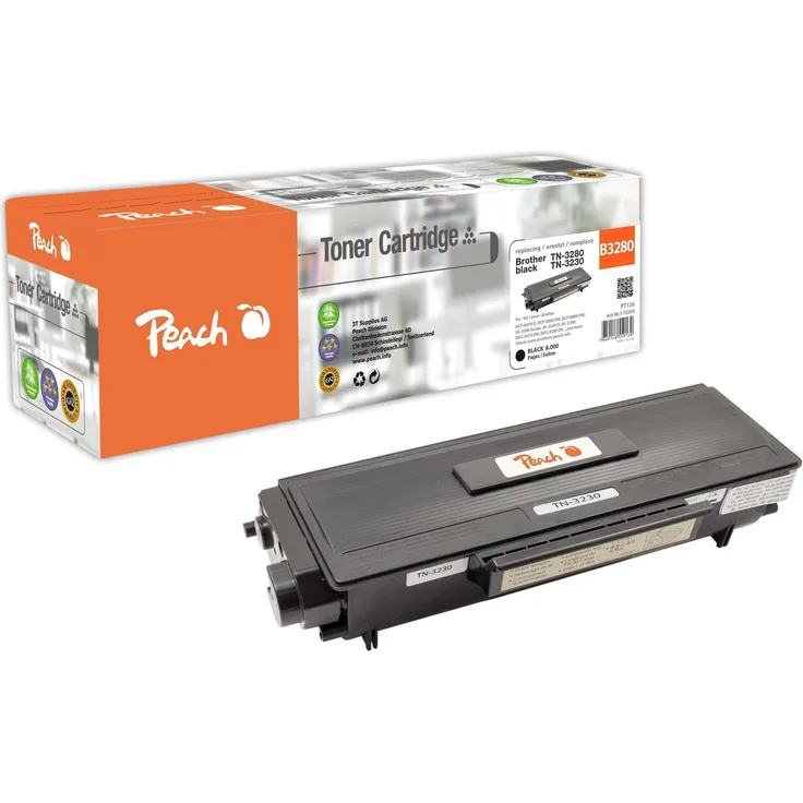 Peach Toner TN-3280 (BK), wiederaufbereitet für langlebige Ausdrucke, Schwarz