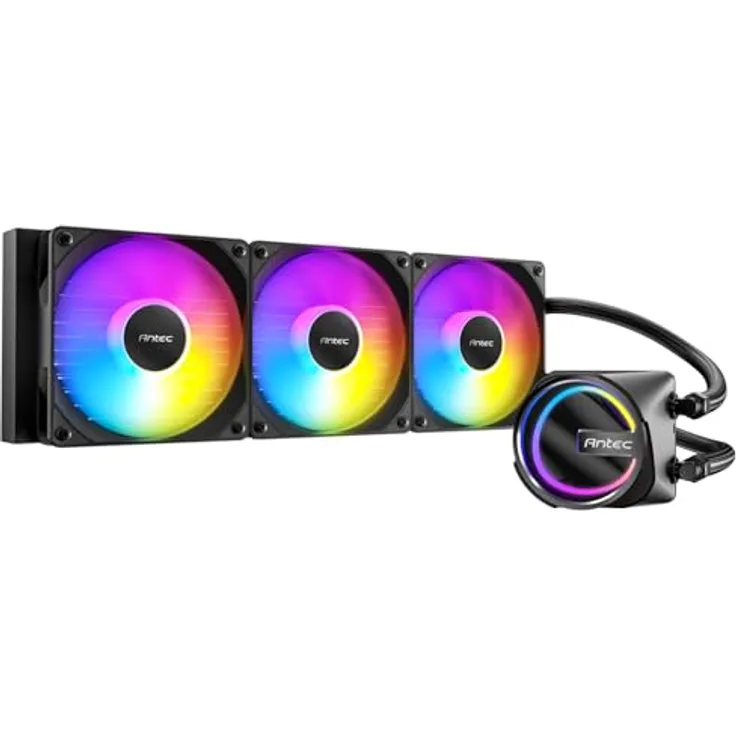 Antec Skeleton 360, CPU Wasserkühler mit hocheffizienter Kühlpumpe und Skelettrahmen-Pumpenkopfdesign, Schwarz