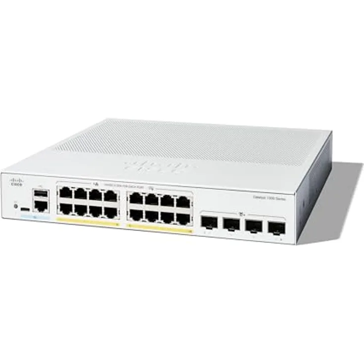 Cisco Catalyst 1300-16P-4X-Managed-Switch, 16-Port-GE, PoE, 4 x 10-GE-SFP+, eingeschränkter Lebenszeitschutz (C1300-16P-4X)