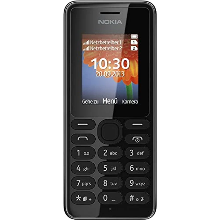 Nokia 108 Handy, Schwarz, 4,6 cm QQVGA-Display, UKW-Radio, VGA Kamera, Single-Sim [T-Mobile-Branding] – Bild 1