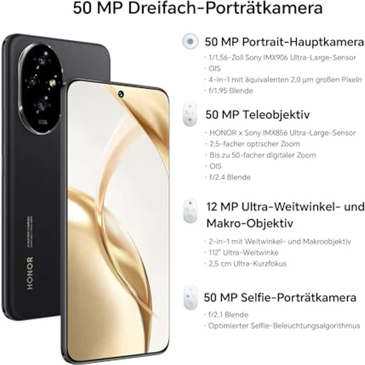 Honor 200 Smartphone, 17 cm/6,7 Zoll, 256 GB Speicherplatz – Bild 3