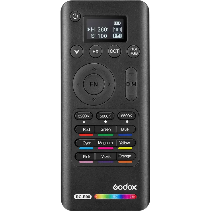 Godox LED Light Remote Control RC-R9II, Drahtlose Fernsteuerung für Godox LED Beleuchtung, Schwarz, Reichweite bis 100 Meter