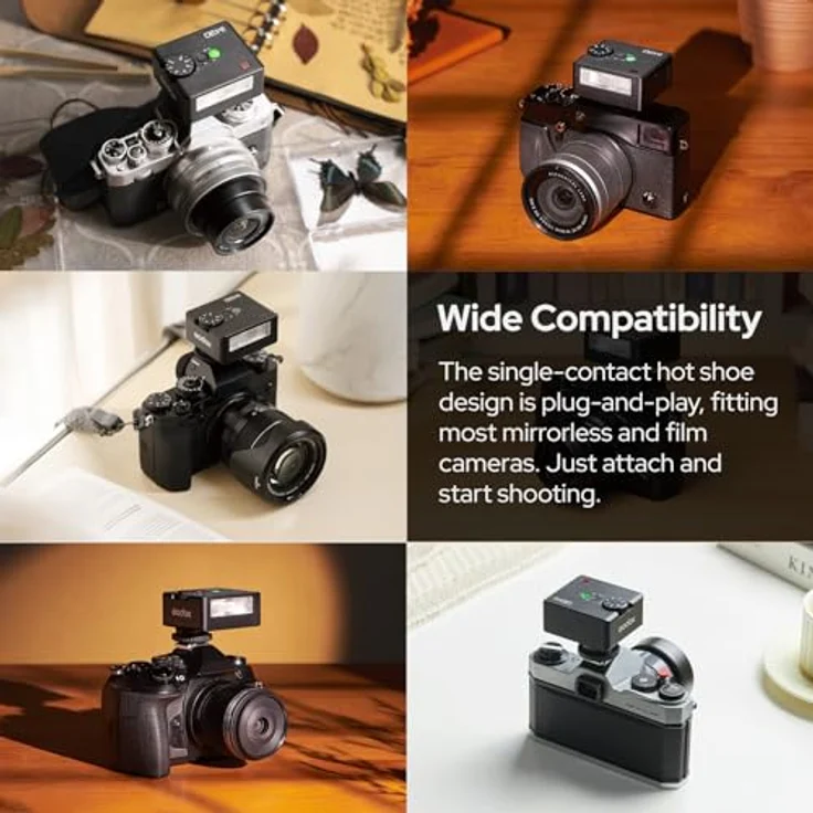 Godox IM30 Mini Kamerablitz, manueller Blitz mit S1/S2 optischer Steuerung, kompatibel mit Canon, Sony, Nikon, Ricoh GR III, 7 Leistungsstufen, kompaktes Design – Bild 3