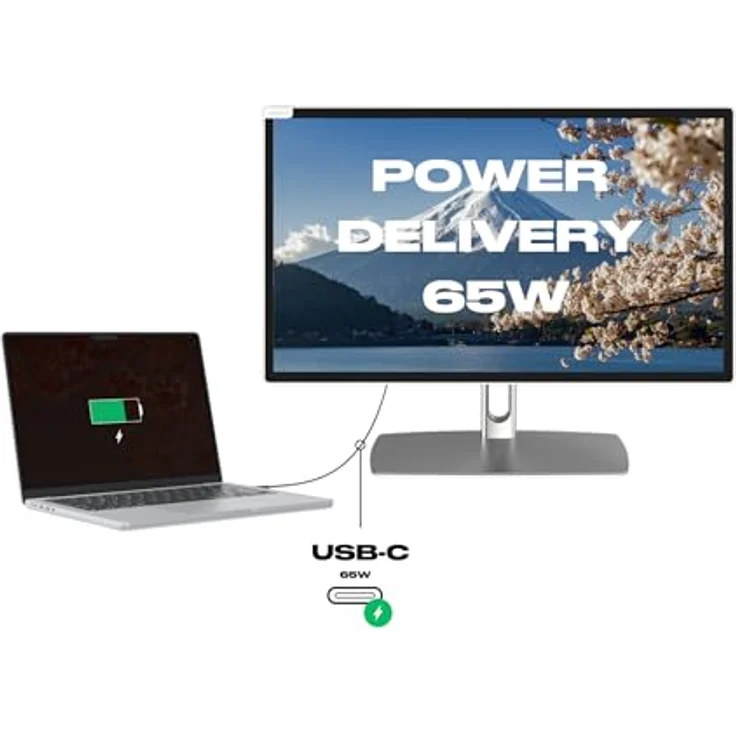 JapanNext JN-IPS2152FHDR-C65W-FLD-T, 21.5" Touchscreen Monitor in Weiß, IPS Full HD (1920x1080), HDR, USB-C Aufladung (65W), Höhen- und Neigungsverstellbar, G-Sync/FreeSync – Bild 4