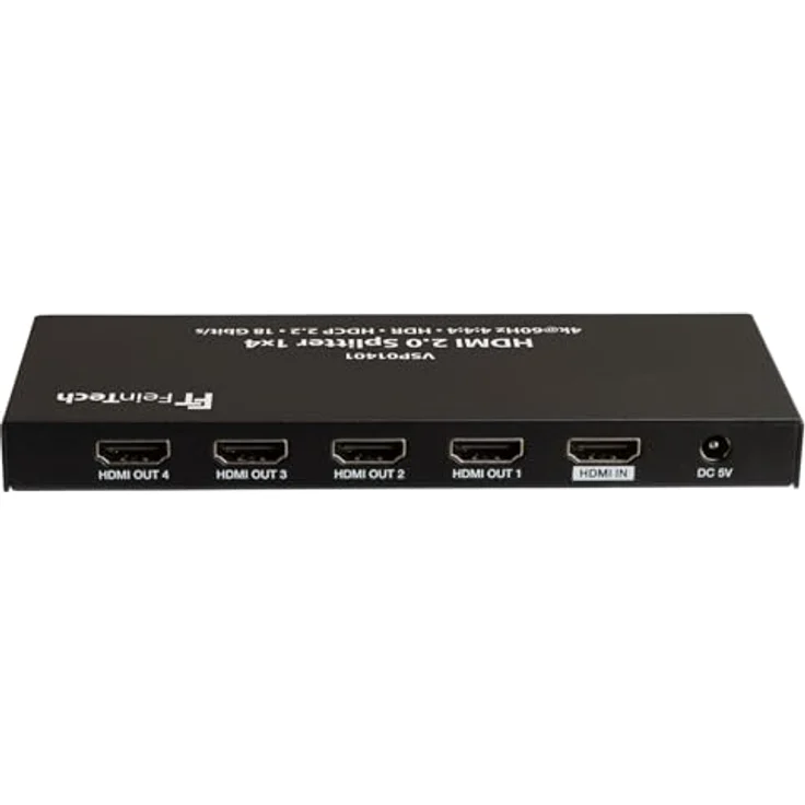 FeinTech VSP01401 HDMI 2.0 Splitter 1 auf 4 Verteiler Ultra-HD 4K60Hz YUV 4:4:4 HDR HDCP 2.2 EDID 18 Gbps – Bild 4