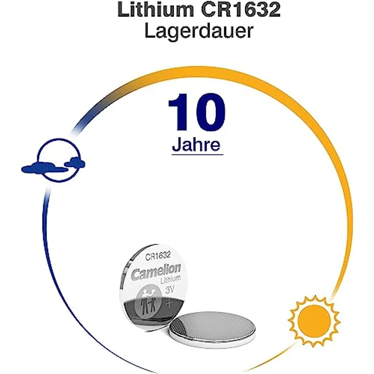 Camelion 13005632 Lithium Knopfzelle, CR1632, 5er-Pack – Bild 6