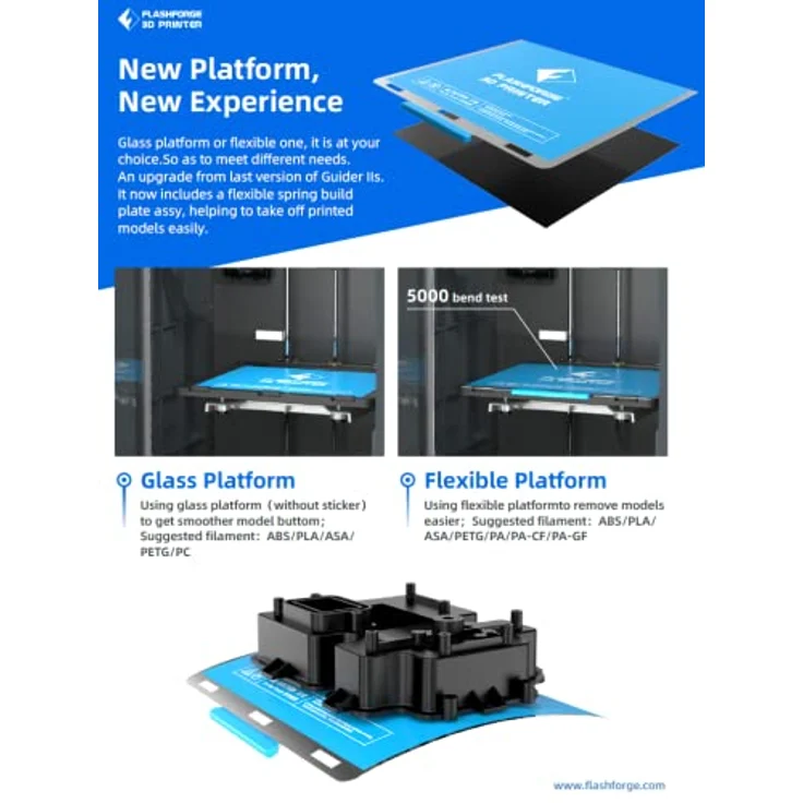 FLASHFORGE 10.000156001 FlashForge 3D Drucker, Guider IIS Version 2020 V2, 1 Kapazität - 8 GB RAM, schwarz – Bild 4