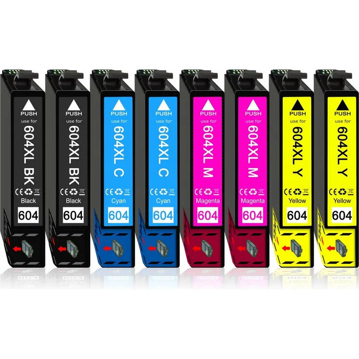 Druckerparadies 8er Pack Druckerpatronen 604 604XL kompatibel mit Epson WF-2950 Tintenpatrone, 8-tlg, brillante Druckergebnisse