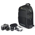 Lowepro Adventura BP 150 III, Camera Backpack With Tripod Holder, 11" Tablet Pocket, Back Side Access, For Mirrorless Camera, Compatible With Fujifilm Xt200, Canon M50 MII, Eos R10, Nikon Z50, Black