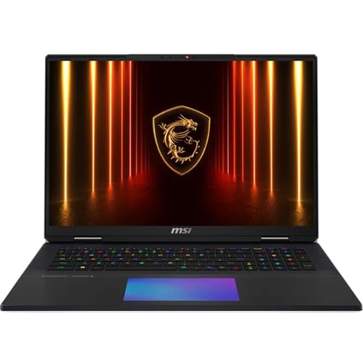 MSI Titan 18 HX AI Gaming-Laptop, 18" UHD+ Mini-LED Display, Intel Core Ultra 9 285HX, NVIDIA GeForce RTX 5090, 64 GB DDR5 RAM, 6 TB SSD RAID 5, Windows 11 Home, QWERTZ Tastatur, Schwarz – Bild 2